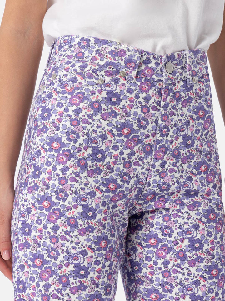 Woman lilac Betsy print denim Belleville | MADE WITH LIBERTY FABRIC - MC2 Saint Barth
