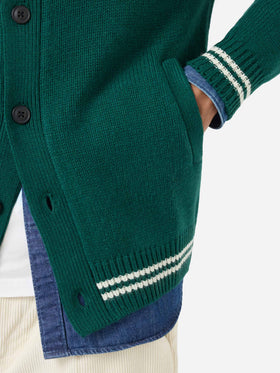 Grüner gestrickter Bomber im College-Stil Benjamin 