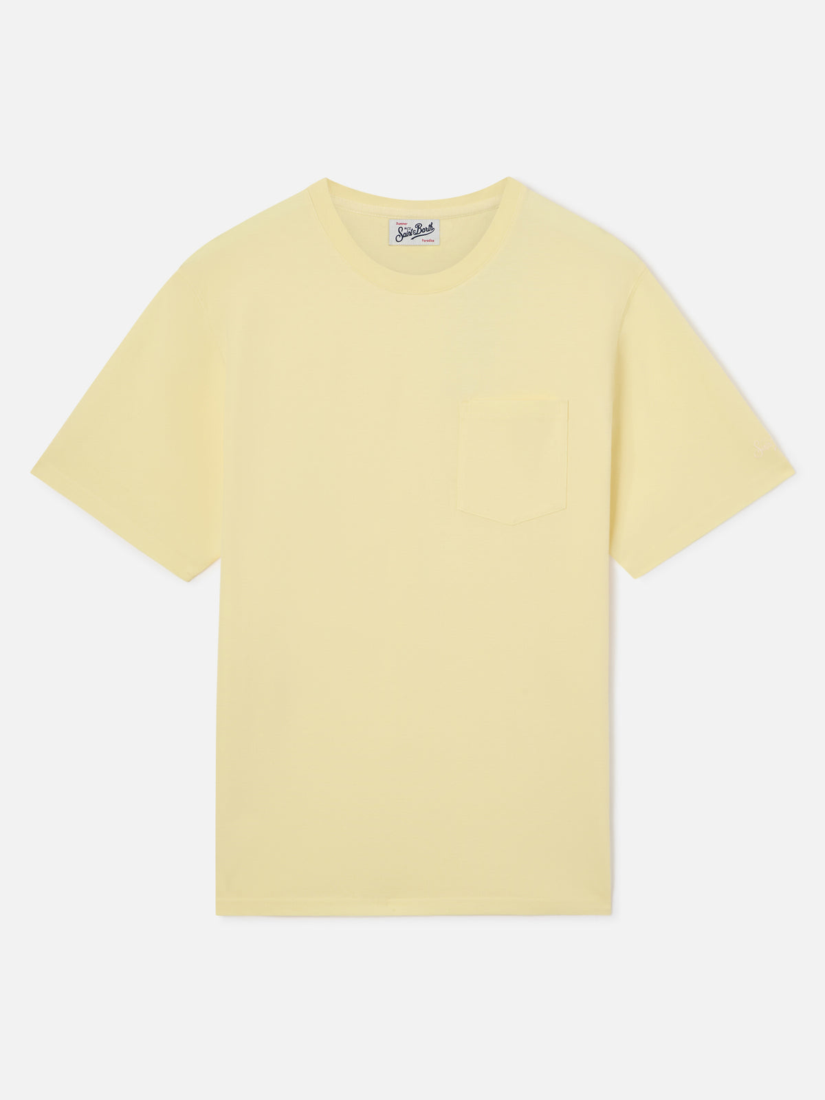 T-shirt en piqué de coton Bakewell jaune beurre avec poche et logo brodé 