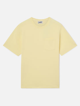 T-shirt en piqué de coton Bakewell jaune beurre avec poche et logo brodé 
