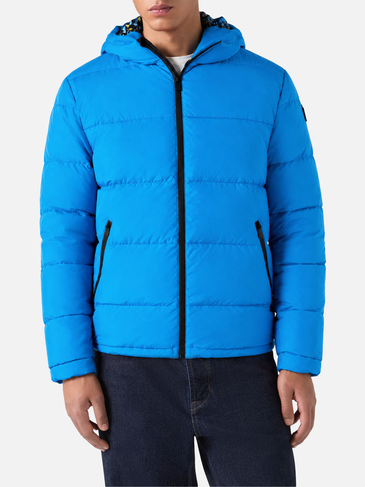 Chaqueta acolchada de plumón con capucha Bluette con forro de estampado ducky 