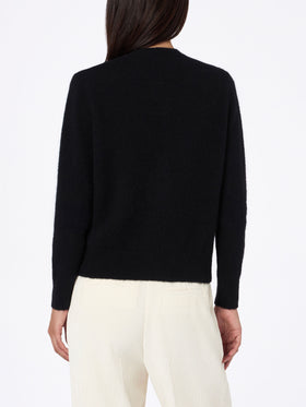 Woman black cardigan Bellamy with rhinestones - MC2 Saint Barth
