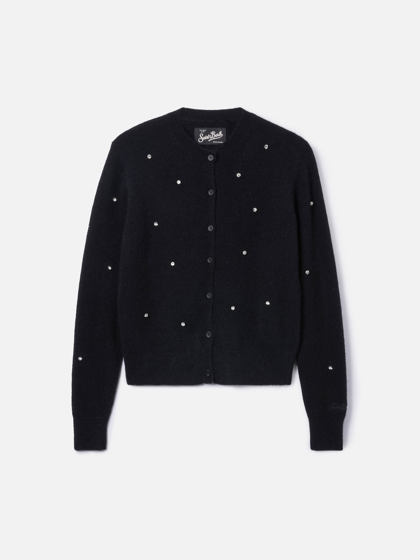 Black Bellamy cardigan with rhinestones
