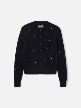 Black Bellamy cardigan with rhinestones