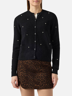 Black Bellamy cardigan with rhinestones