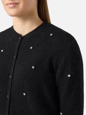 Black Bellamy cardigan with rhinestones
