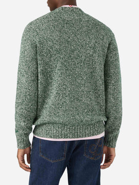 Green Blunt wool crewneck with mouliné knit