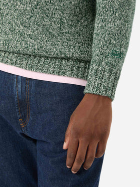 Green Blunt wool crewneck with mouliné knit