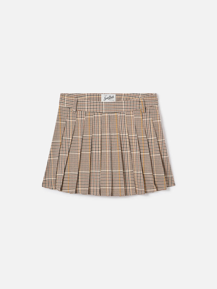 Falda de franela Blay Beige con estampado tartán 