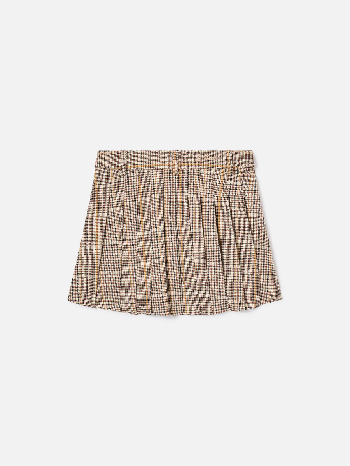 Beige Blay flannel skirt with tartan pattern