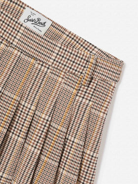 Beige Blay flannel skirt with tartan pattern