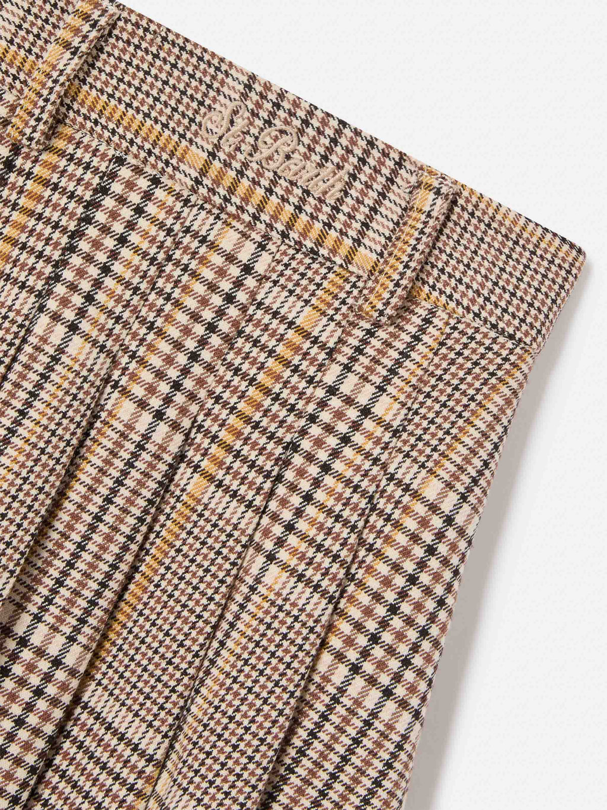 Beige Blay flannel skirt with tartan pattern