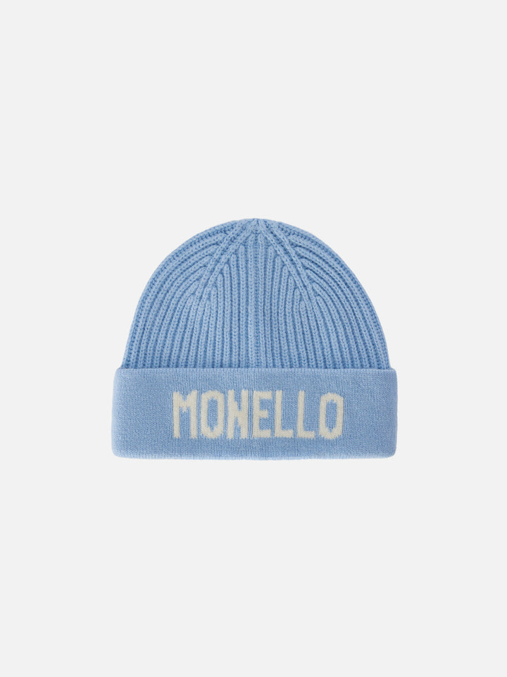 Light blue Benjie beanie with Monello lettering