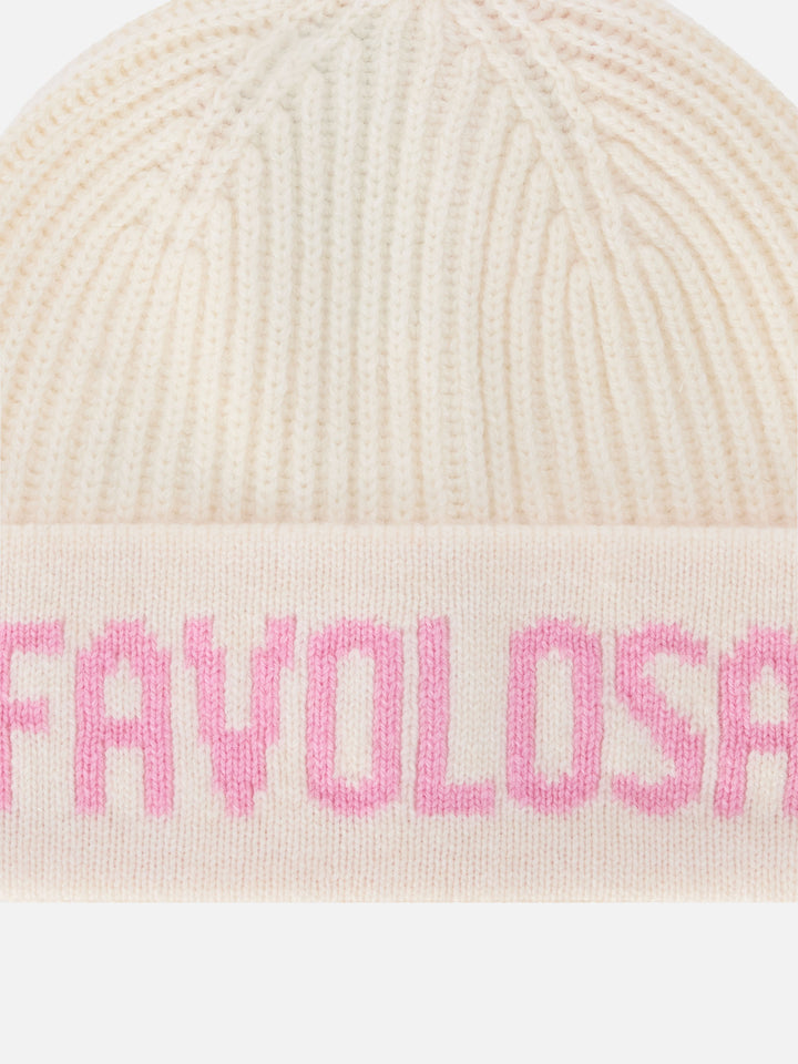 Bonnet Benjie off white avec lettrage Favolosa 