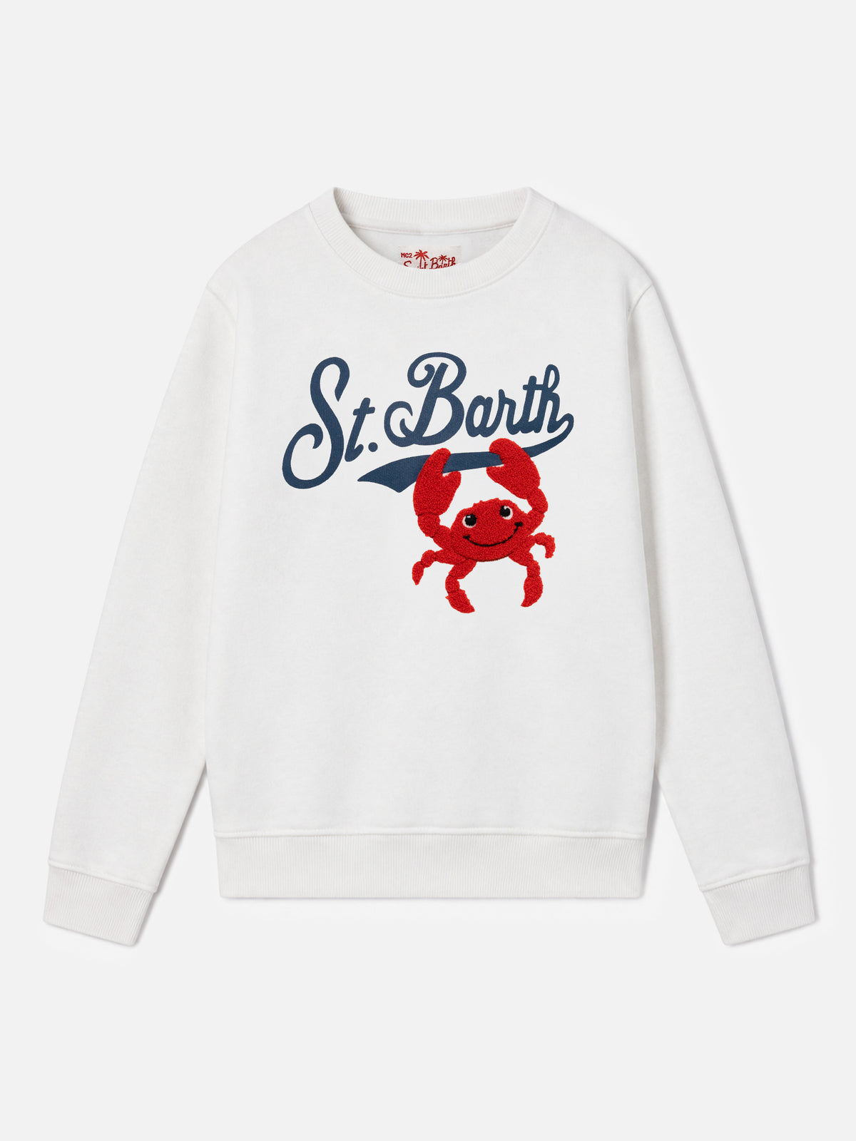 Jungen-Sweatshirt Bobby mit St. Barth-Print und Frottee-Krabbenpatch 