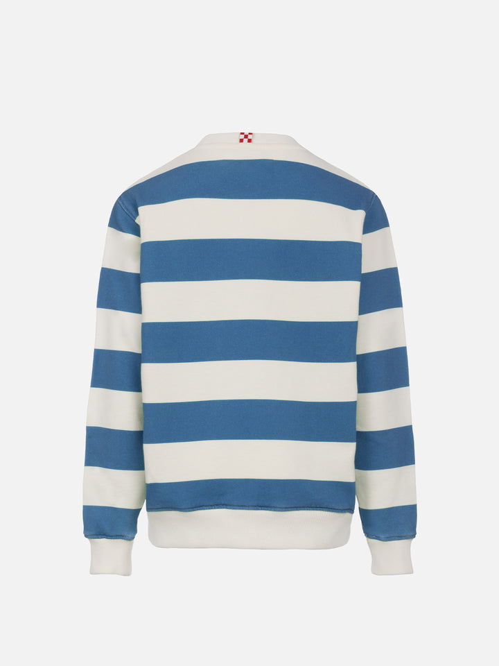 Kid striped sweatshirt Bobby with St. Barth embroidery - MC2 Saint Barth