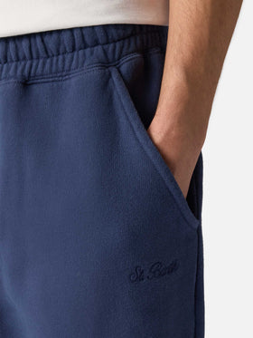Pantaloni sportivi in cotone blu navy