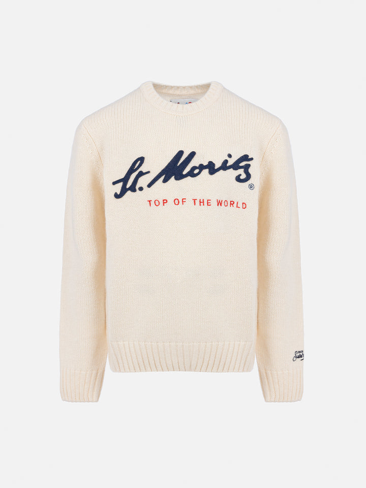 Boy sweater Bombardino with St. Moritz embroidery | ST. MORITZ TOP OF THE WORLD SPECIAL EDITION - MC2 Saint Barth