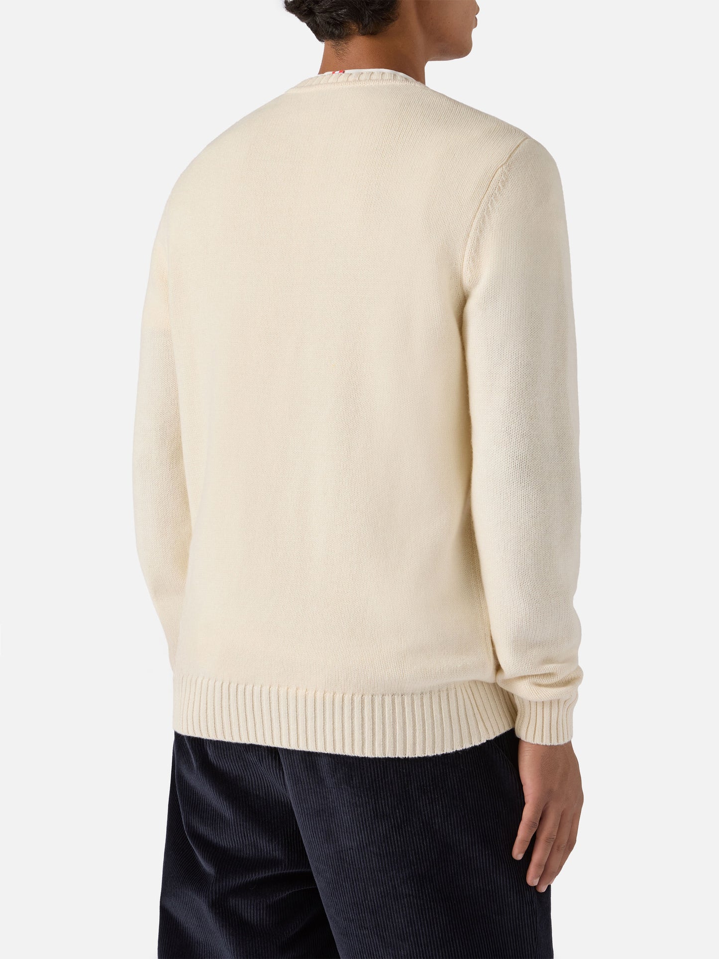 Weißer Bombardino Light Pullover mit St. Moritz Jacquard | ST. MORITZ TOP OF THE WORLD SPECIAL EDITION