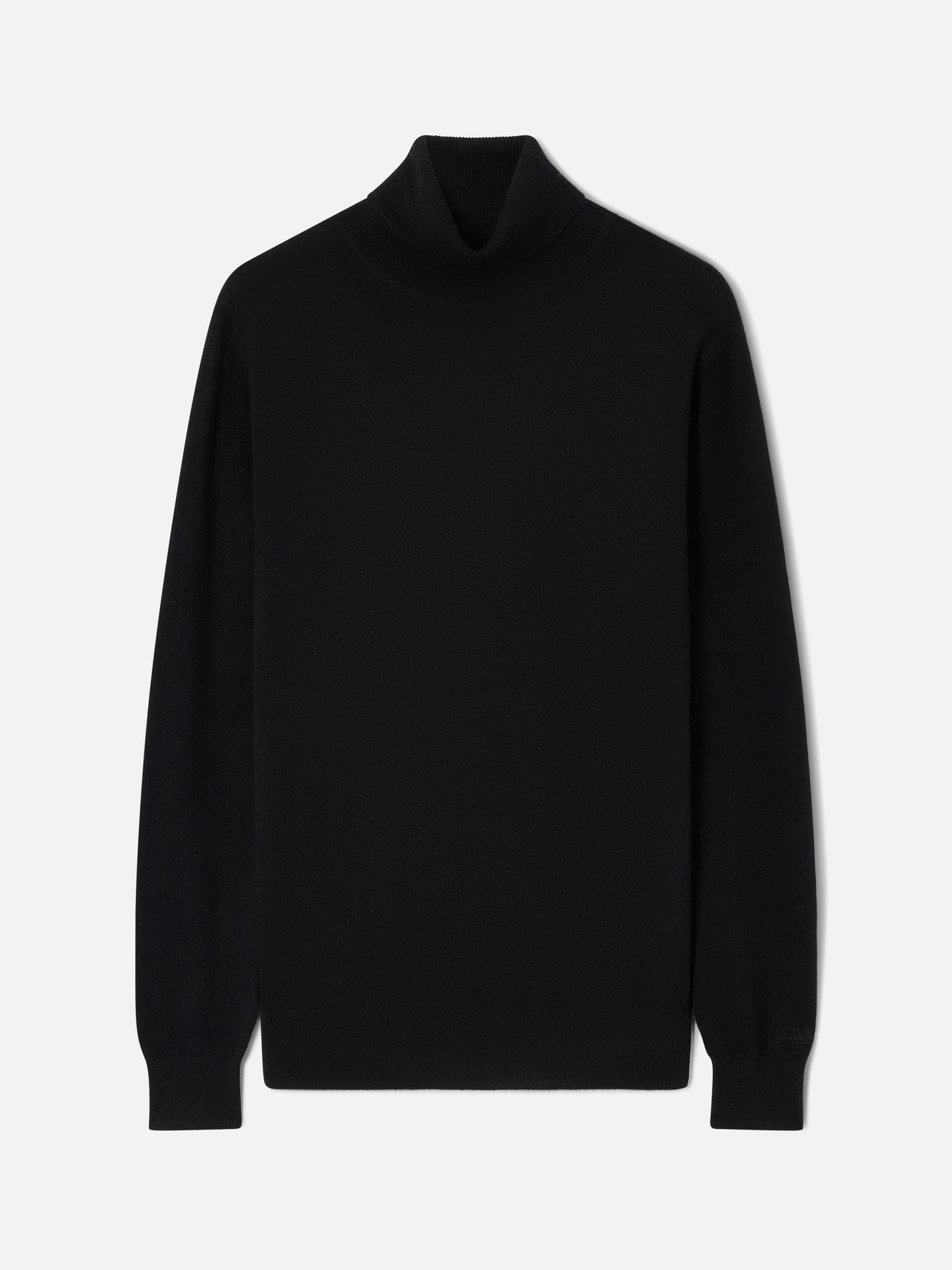 Collo alto Bond in cashmere nero