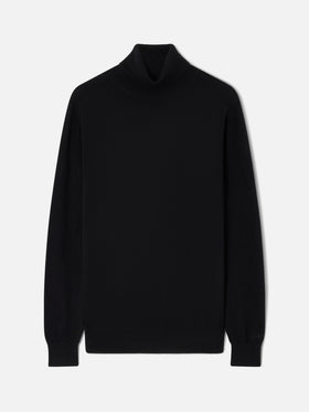 Collo alto Bond in cashmere nero