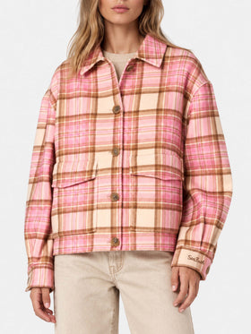 Bonnibell Jacke in Pink mit Woll-Effekt im Tartanmuster 