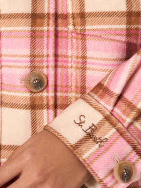 Bonnibell Jacke in Pink mit Woll-Effekt im Tartanmuster 