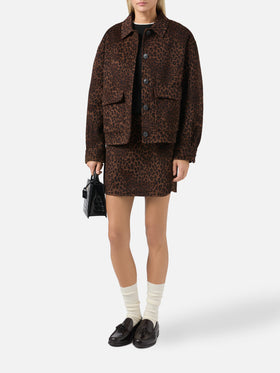 Bonnibell kurze Jacke aus doppellagigem Stoff mit Leopardenmuster