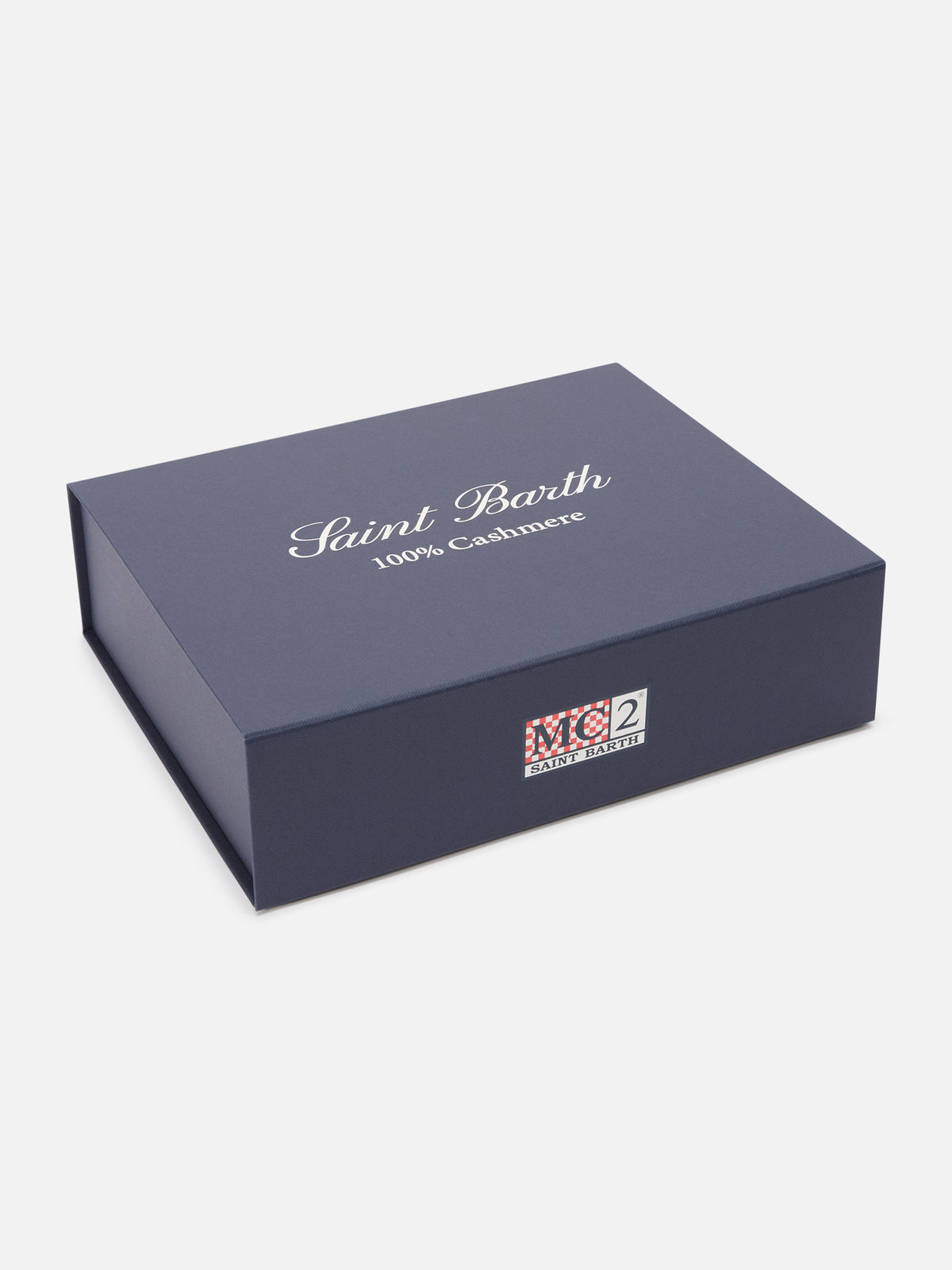 Set berretto e sciarpa blu navy in cashmere