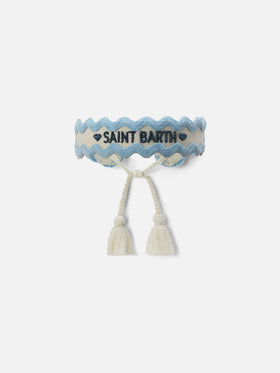 Fabric bracelet with Saint Barth embroidery