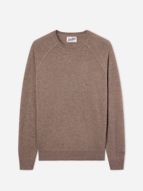 Beige Bricklane merino wool and cashmere blend crewneck