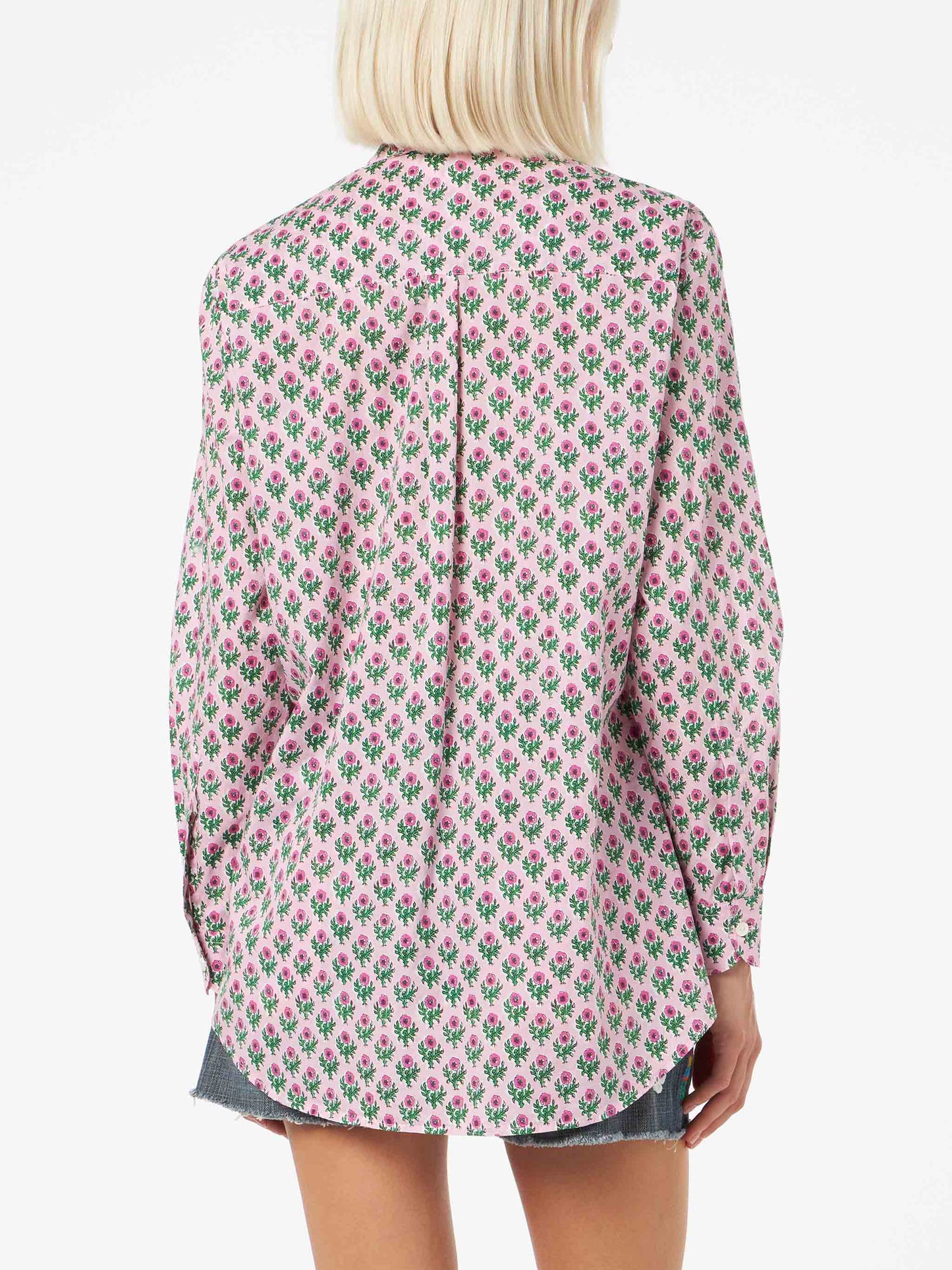 Woman cotton shirt Brigitte with flower print - MC2 Saint Barth