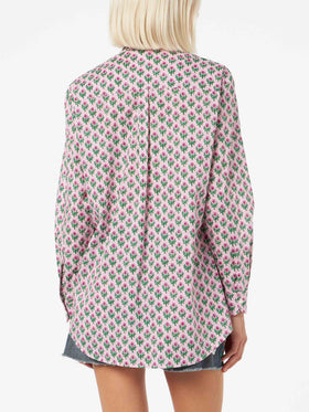 Woman cotton shirt Brigitte with flower print - MC2 Saint Barth
