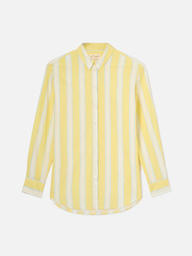 Camicia Brigitte in cotone a righe gialle con ricamo Sport Club