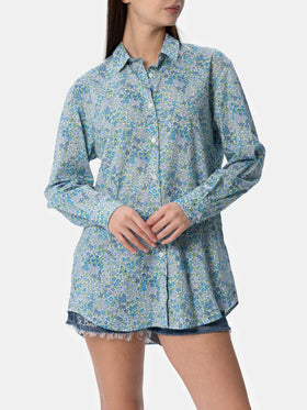 Woman cotton shirt Brigitte with Joanna Luise print | MADE WITH LIBERTY FABRIC - MC2 Saint Barth