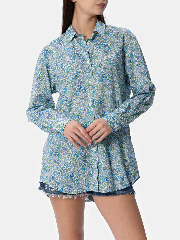 Woman cotton shirt Brigitte with Joanna Luise print | MADE WITH LIBERTY FABRIC - MC2 Saint Barth