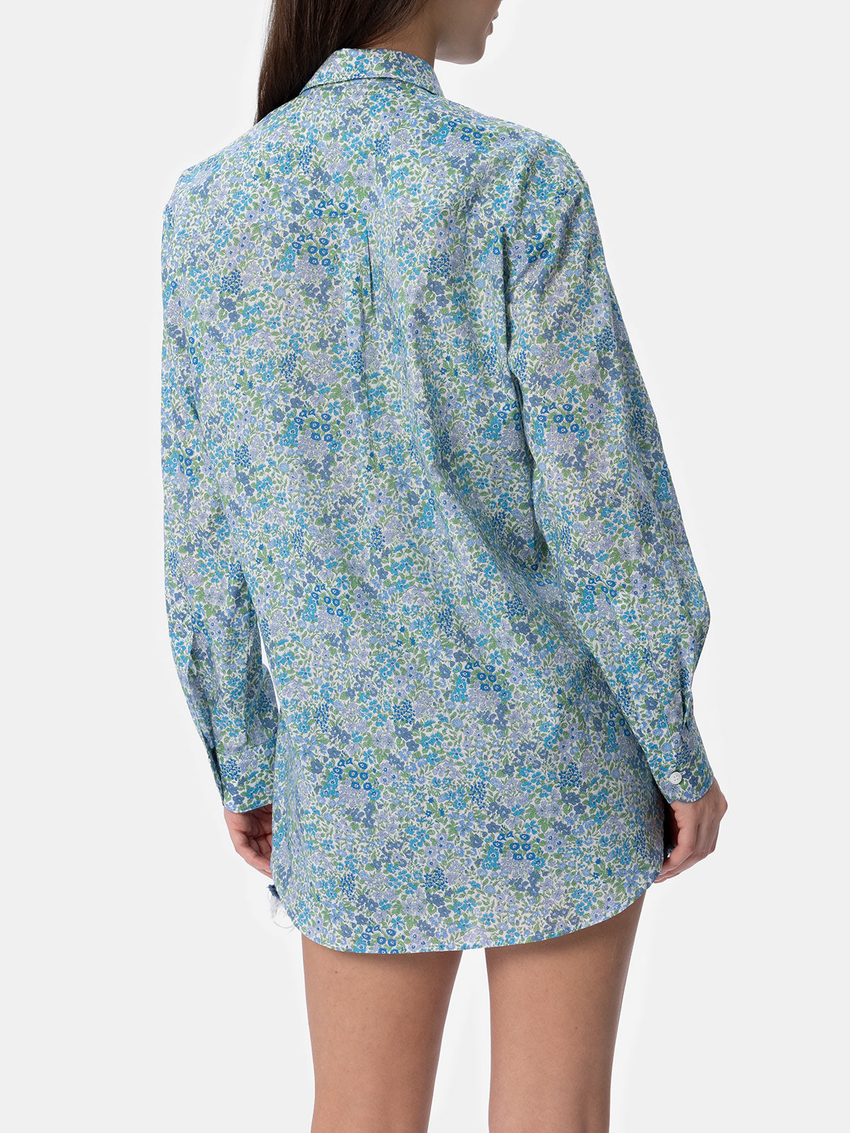 Woman cotton shirt Brigitte with Joanna Luise print | MADE WITH LIBERTY FABRIC - MC2 Saint Barth