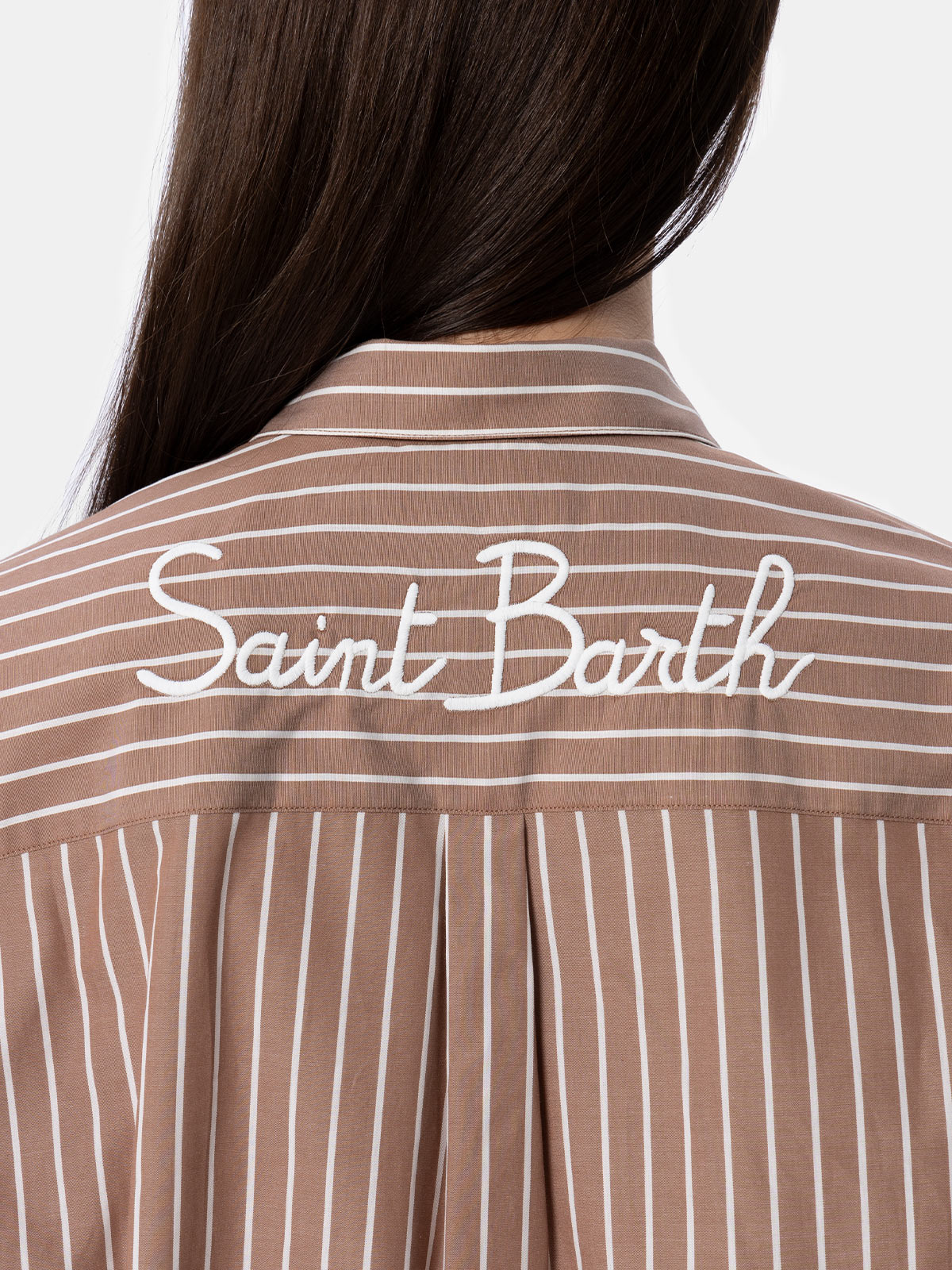 Chemise femme en coton Brigitte à imprimé rayé 