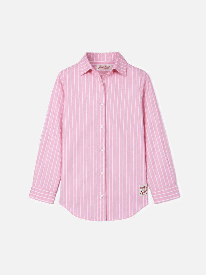 Sobrecamisa de algodón con estampado de rayas para niña Mini Brigitte 