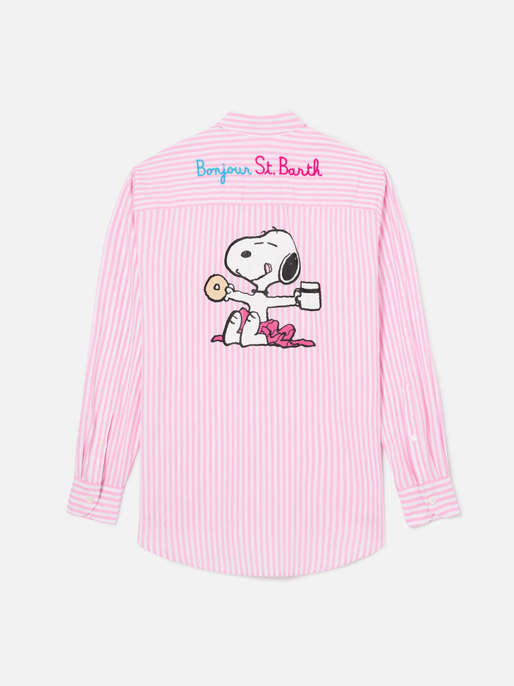Brigitte pink striped shirt with Snoopy print | Special Edition