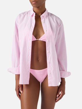 Chemise rayée rose Brigitte avec imprimé Snoopy | Special Edition 
