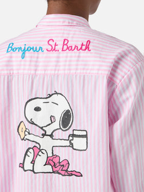 Chemise rayée rose Brigitte avec imprimé Snoopy | Special Edition 