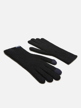 Brixton ribbed stretch cashmere-blend gloves in black