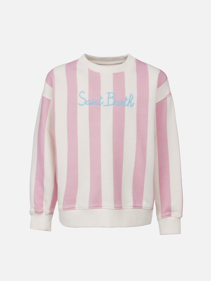 Girl striped sweatshirt Briony with Saint Barth embroidery - MC2 Saint Barth