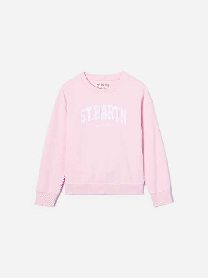 Briony Crewneck Sweatshirt in pink with terry-effect logo
