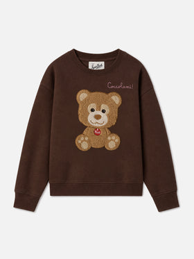 Sudadera Briony con cuello redondo y parche de rizo con osito Trudi | TRUDI SPECIAL EDITION 