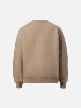 Briony-Sweatshirt mit Rundhalsausschnitt, Welpenprint und Stickerei