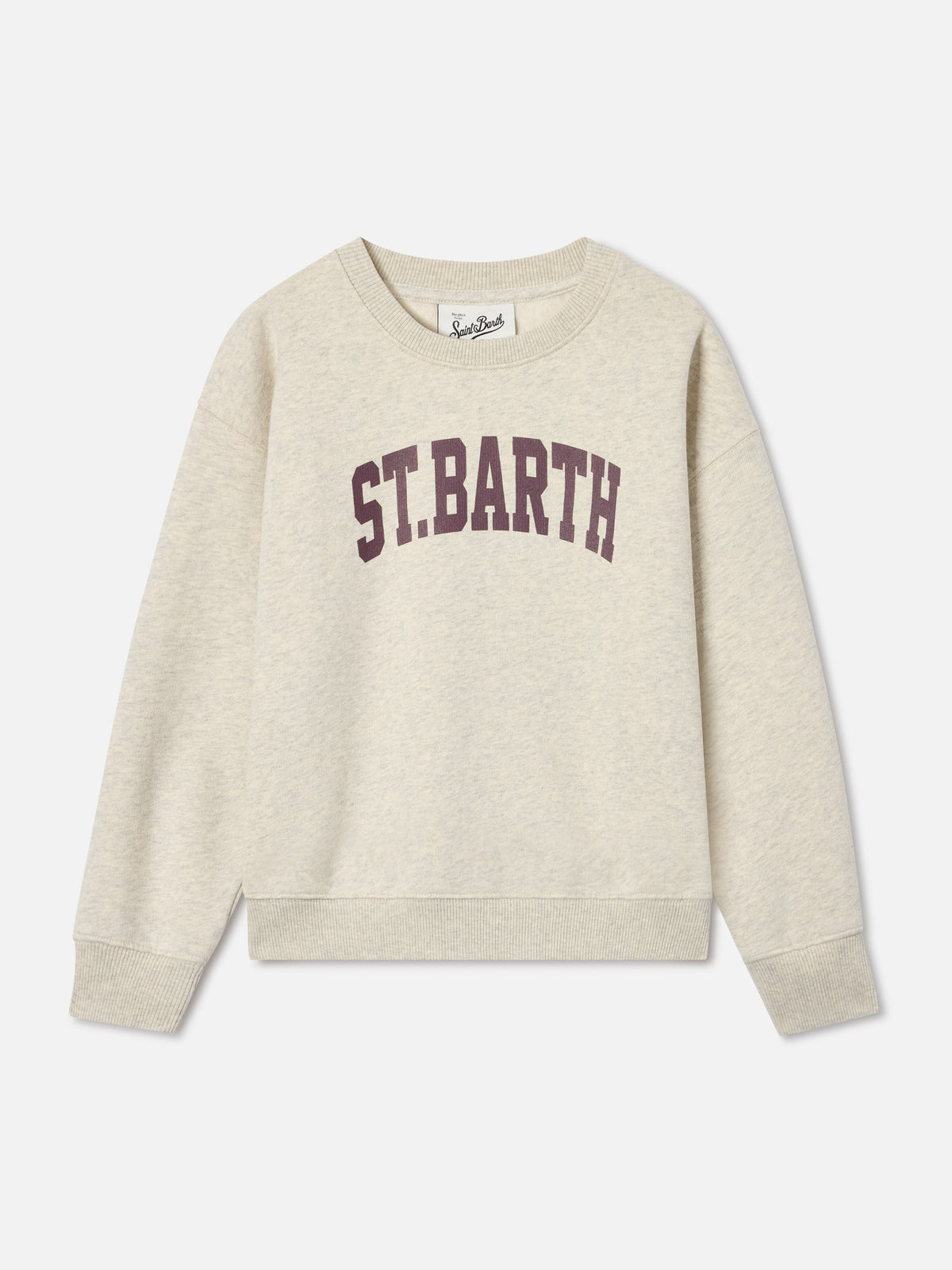 Felpa Briony grigia in misto cotone con stampa St. Barth