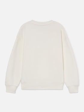 White Briony cotton blend sweatshirt with Simply The Best glitter print