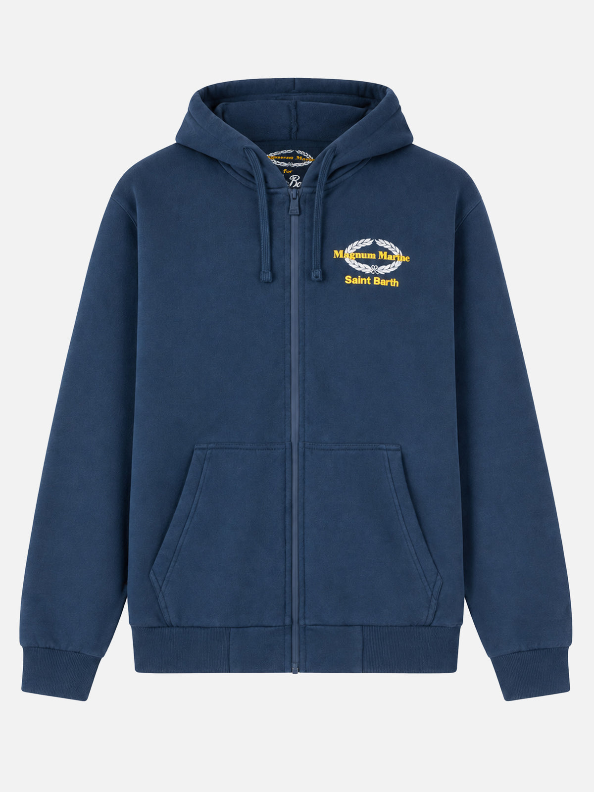 Blue cotton hoodie with Magnum Marine Saint Barth embroidery | MAGNUM MARINE SPECIAL EDITION